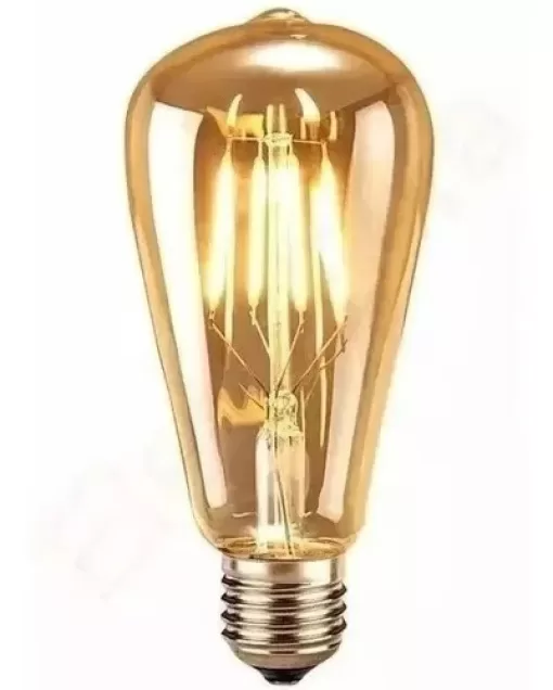 Lampada Filamento Led Bulbo St64 4W Ambar Galaxy