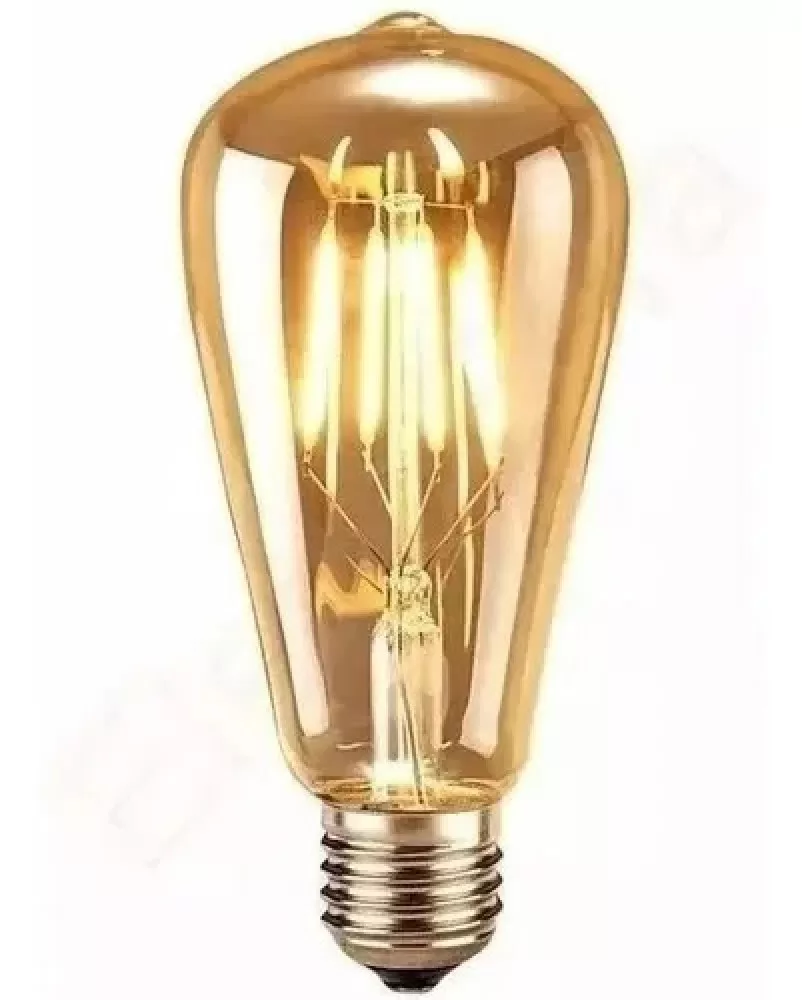 Lampada Filamento Led Bulbo St64 4W Ambar Galaxy