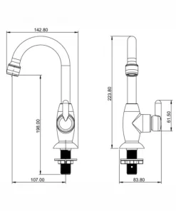 Alternative view of Torneira Lavatorio 1195 Fortti Mesa Bica Alta F31 Cro Lorenzetti