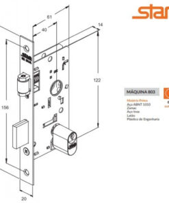 FECHADURA ROLETE PIVOTANTE EXT. 803 ROSETA STAM