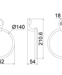Toalheiro Argola F22 Cromado Attic Fortti Lorenzetti